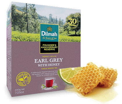 Pack of Earl Grey Tea with Honey and part of a Bee Hive