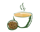 Animated White Cup of Tea with Tea Leaves